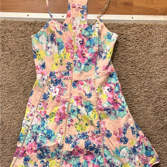 Candies Vintage Juniors 11 Floral Fit and Flare Summer Dress Strappy Racer Back - Picture 7 of 12